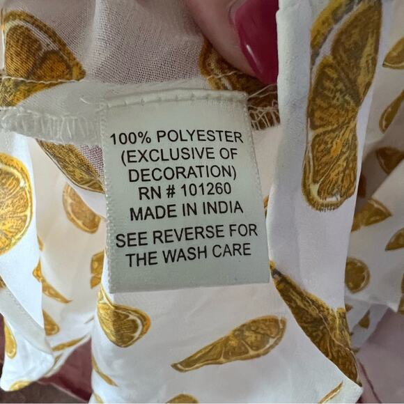 5/$30 True Destinations Lemon Print Tiered Off the Shoulder Dress Coverup - Picture 4 of 5